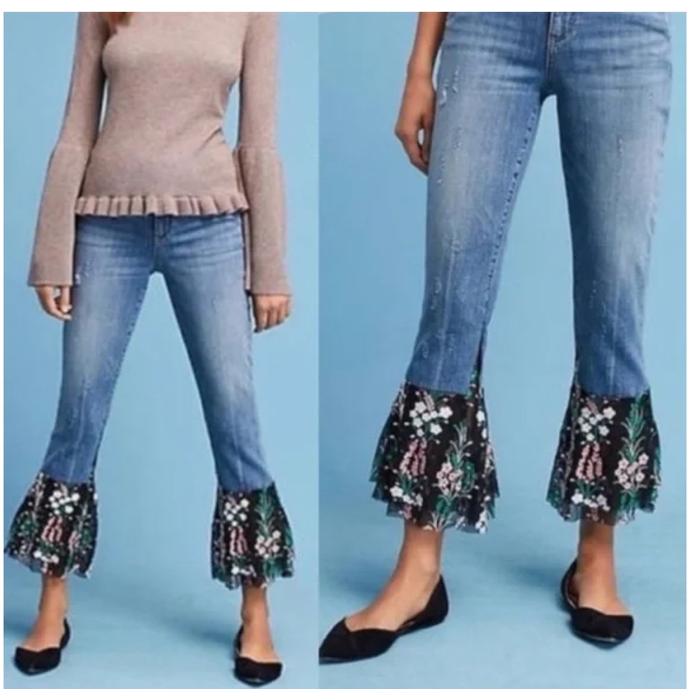 Anthropologie Pilcro Ruffle Jeans